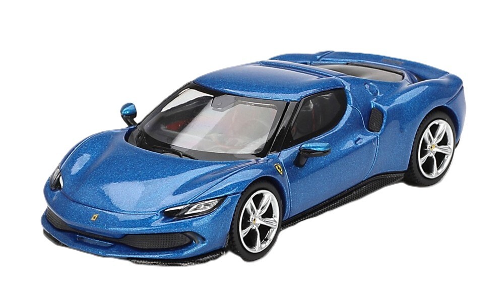 BBR Models 1:64 Ferrari 296 GTB Blu Corsa Diecast Model Car