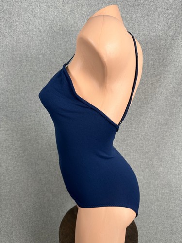 Vintage Danskin Womens Medium Blue Leotard Solid Stretch Nylon Ballet Dance - Picture 5 of 11