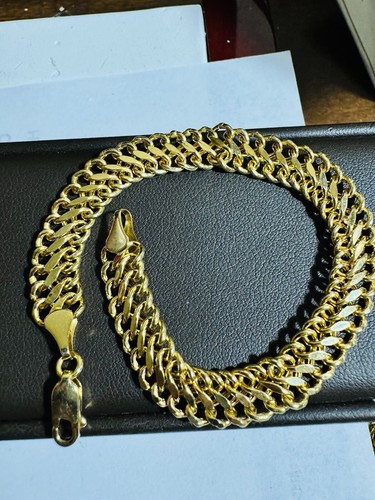 18K 18C 750 Real Dubai Gold 7.5” Long Women’s Infinity Love Bracelet 7.9g 9mm - Picture 13 of 24