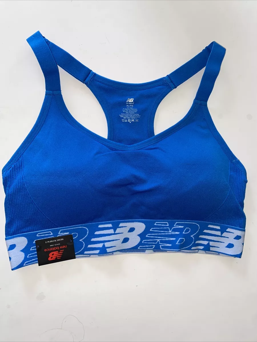 New Balance Medium Impact Sports Bra~Style R000542 Sz XL~ELECTRIC BLUE~REAR  FIND