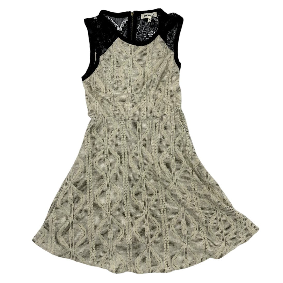 Monteau Beige and Black Lace Dress