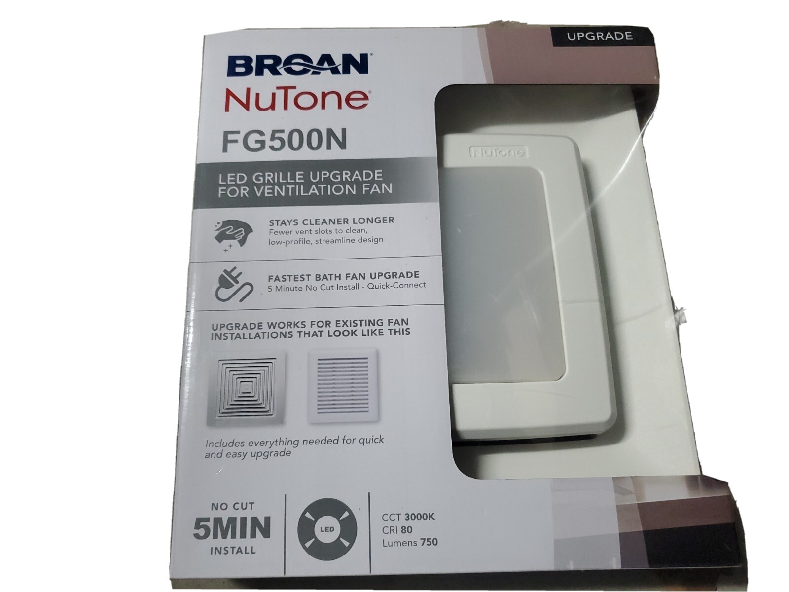 Broan NuTone FG500N LED Bathroom Exhaust Fan Grille Cover Quick  Installation NEW | eBay