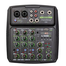 4 channel Audio Mixer Depusheng C4 Sound Mixing Console Bluetooth USB Recording