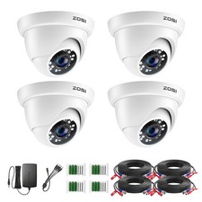 4 Pack 2MP 1080p HD-TVI Home Outdoor Indoor 1920TVL, 24PCS LEDs, 80ft Night V...