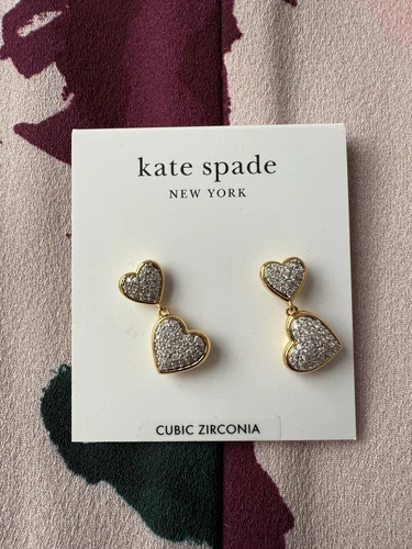 Orecchini a goccia Kate Spade cuore pavè