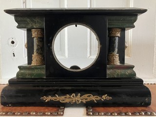 Black Lacquered Wooden Mantle Clock Case