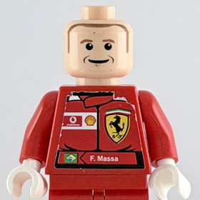 LEGO 8144 rac023 Felipe Massa Ferrari F1 Minifig + Brazil & Ferrari Flag