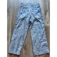 Athleta 100  Linen Wide Leg Pant, size 6 Petite, Blue