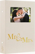 Lanpn Wedding Photo Album 4X6 300 Pocket Photos Slip In, Linen Cover Large Capac