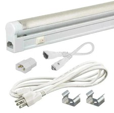 T5 8 Watt 4100K Fluorescent Tube Light Bulb With Fixture, Cable UL-LISTED