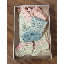Antique Collection of Handmade Wool Baby Socks