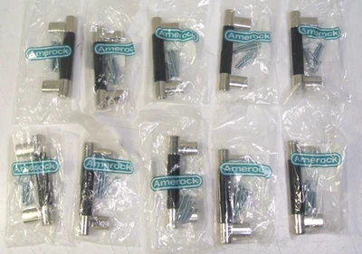 (10) Amerock BP36557PNBBR 3-3/4" Bar Cabinet Pull - Polished Nickel/Black Bronze