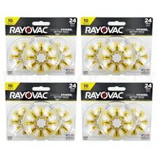 Rayovac Size 10 Hearing Aid Batteries 24 Count Each Lot of 4