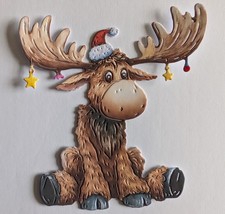 6  x Highlight Crafts, Two Red Robins - COCOA THE MOOSE die cuts.