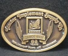 XA19139 NOS VINTAGE 1999 TISCO TRACTOR IMPLEMENT SUPPLY FARMING BELT BUCKLE