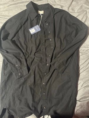 Universal Thread Size XXL Long Sleeve Button Down Shirt Black
