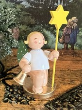 Wendt & Kühn Jubiläumsengel „95 Jahre W&K“ m. Stern + Glocke v. 2010, Goldsockel