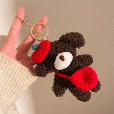 Cute Cartoon Plush Keychain Fluffy Stuffed Doll Bag Charm Key Ring Ornament-4292