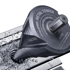 Step Drill Bit for Metal Set, 1/4" - 2-1/2"Large Step Bit, M35 HSS Impact Tou...