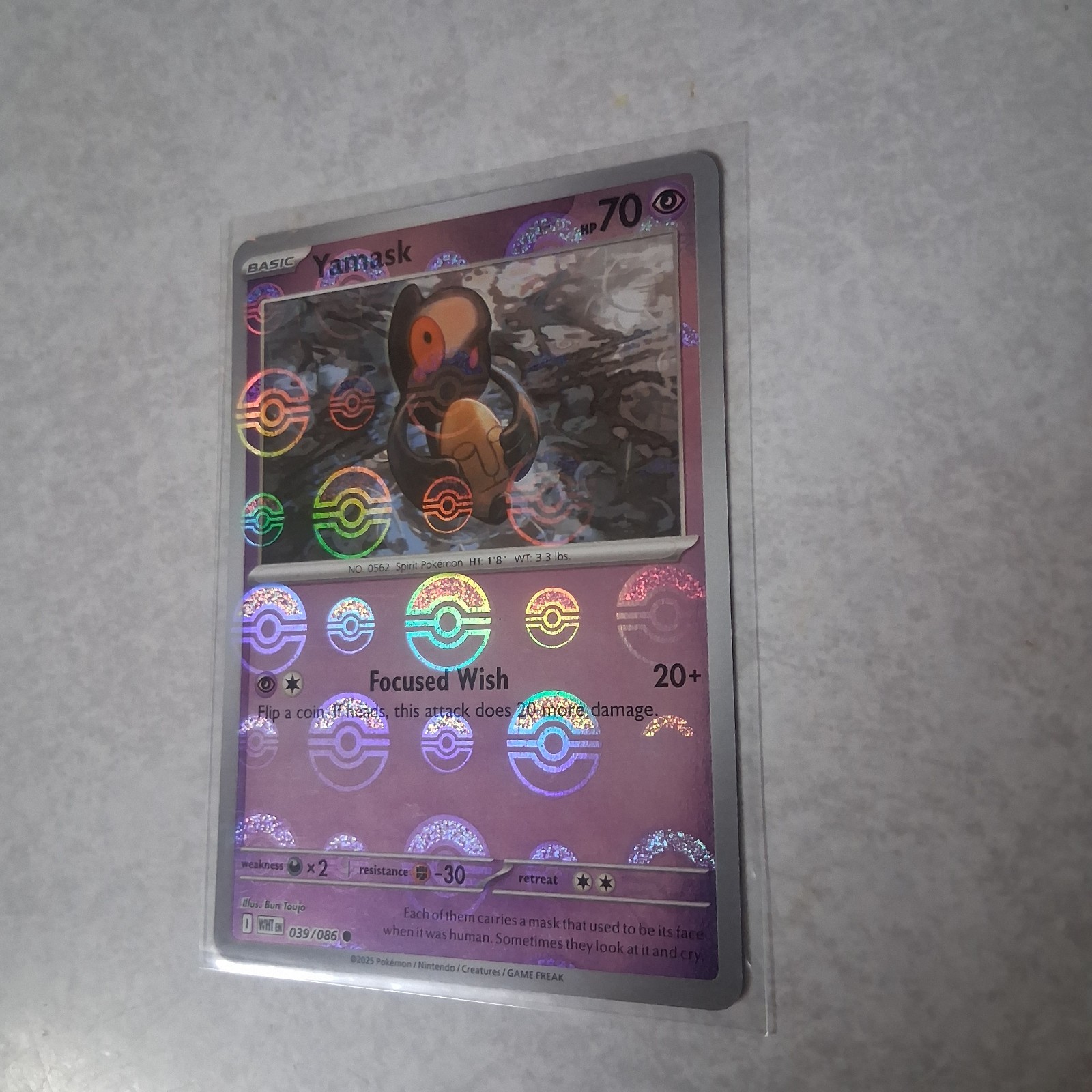 Yamask 039/086 – Poke Ball Pattern Holo – SV: White Flare – NM - Pokemon TCG