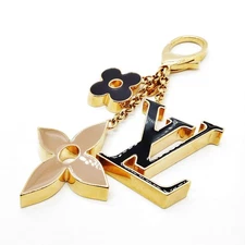 NO TARIFF Louis Vuitton Key Ring M67119 Gold Black DI0194 4494260