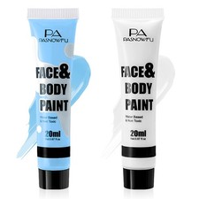 PASNOWFU White and Light Blue Face Paint, Water-Based Body Paint  Halloween ...
