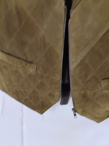 Vintage Learsi Leather Vest Mens MEDIUM Brown Zip Front Western Wedding Prom - Picture 6 of 10