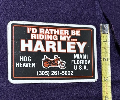 Authentic Harley Davidson Vinyl Die Cut Sticker Decal Hog Heaven Miami Florida - Picture 2 of 3