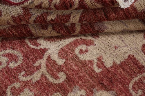 Floral Wool Carpet Handmade Modern Gabbeh Style Area Rug 5x7 Ft Bedroom Red Rug - Picture 15 of 19