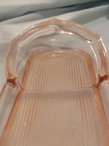 Porta bigiotteria vanità rosa in vetro depressione con manico 9 pollici - Foto 5 di 12