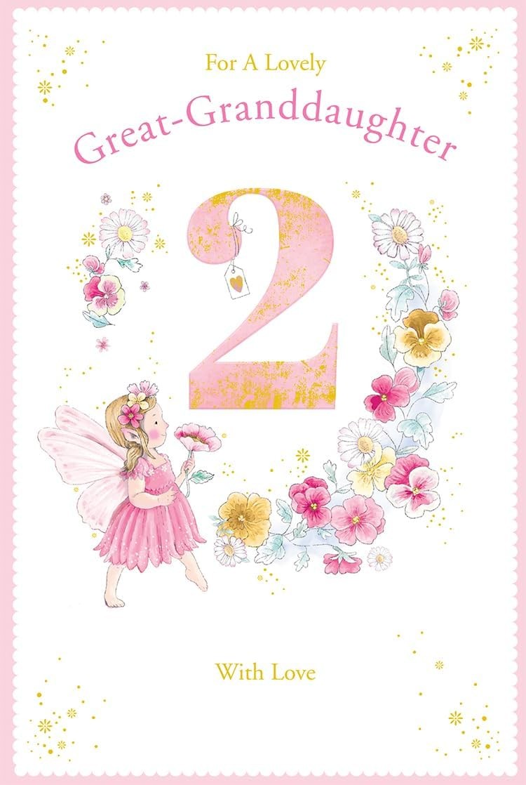 Great Granddaughter Age 2 Birthday Card. 23x15cm