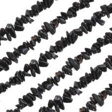 32 Inches 5-8mm Natural Black Tourmaline Gemstone Strand Chips Black