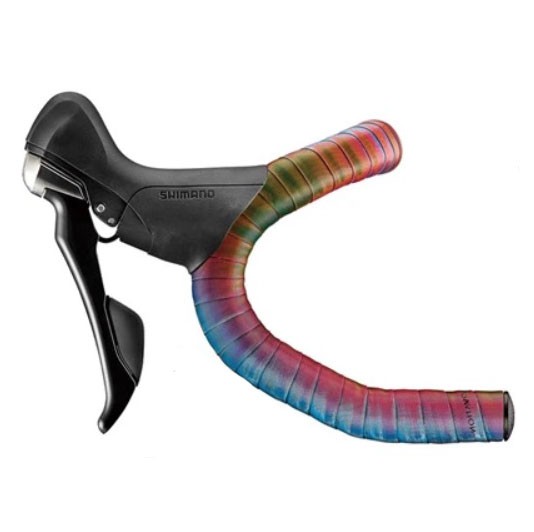 Лента на руль Ciclovation Halo Touch, радужная с заглушками Blk