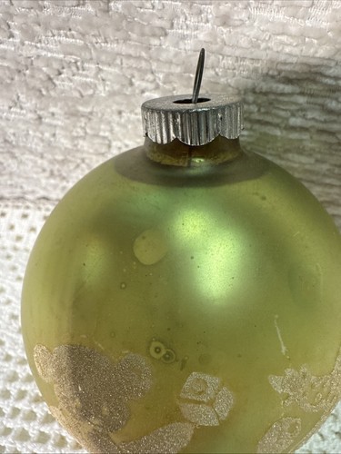 Plantilla grande SHINY BRITE de colección verde oro vidrio mercurio adorno de Navidad raro - Imagen 12 de 16