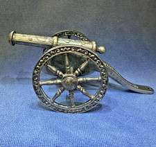 Vintage Ornate Silver Plated Miniature Unique Cannon - Made in England VERY RARE