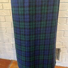 Vintage 90s Paul Harris Design Green Blue Tartan Plaid Skirt womens 6