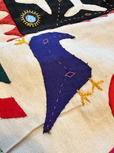 Indian hand embroidered wall hanging Gujrati textile, Rabari applique work Art - Picture 12 of 24