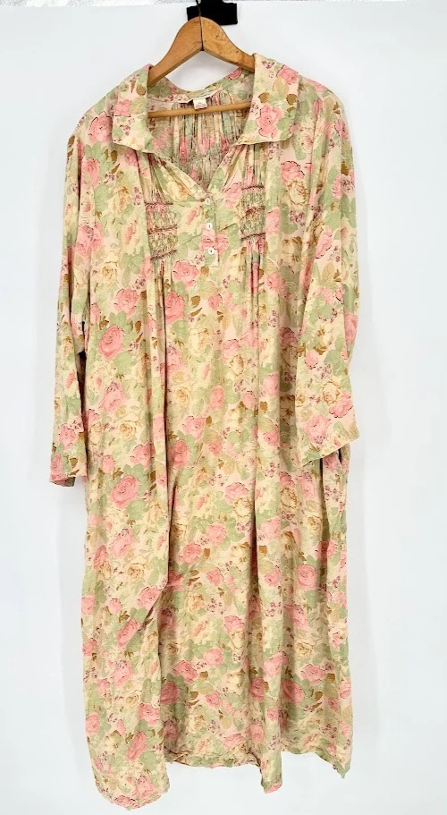 April Cornell Camisón Floral XL Manga Larga Bordado Pradera Cottagecore Foto 2 de 4