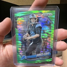 Panini 2025 Prizm Jared Goff #10 Detroit Lions Green Prizm Football Card