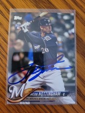 2018 Topps Update Series Jacob Nottingham RC Rookie Card Signed IP Auto Brewers . rookie card picture