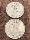 (2) Walking Liberty Half Dollars 1944-P, 1945-P, No Reserve/ 3 Day Auction