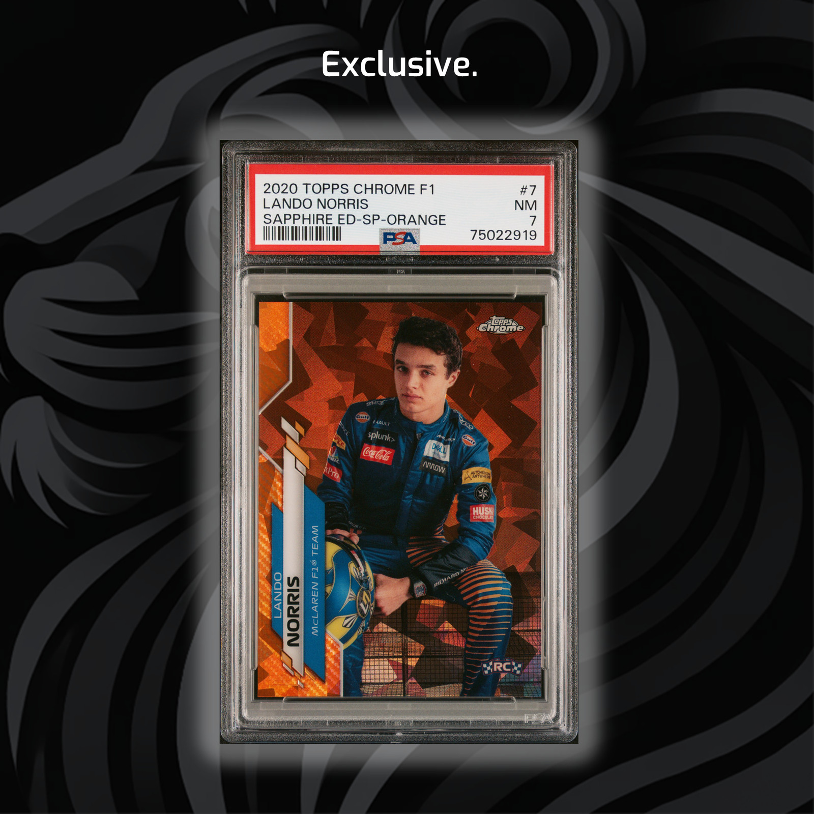 PSA 7 - /25 Lando Norris #7 - Sapphire Edition SP Orange - 2020 Chrome F1