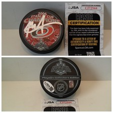 Rod BrindAmour Signed Carolina Hurricanes 2006 Stanley Cup Champs Puck JSA COA