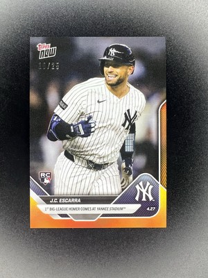 2025 MLB Topps NOW Card 114 J.C. Escarra RC 1st MLB Homerun Orange Parallel /25