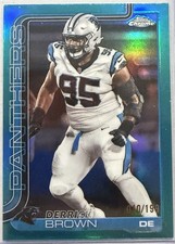 2025  tops chrome  Derrick Brown #47 aqua refractor 40 /199 Panthers