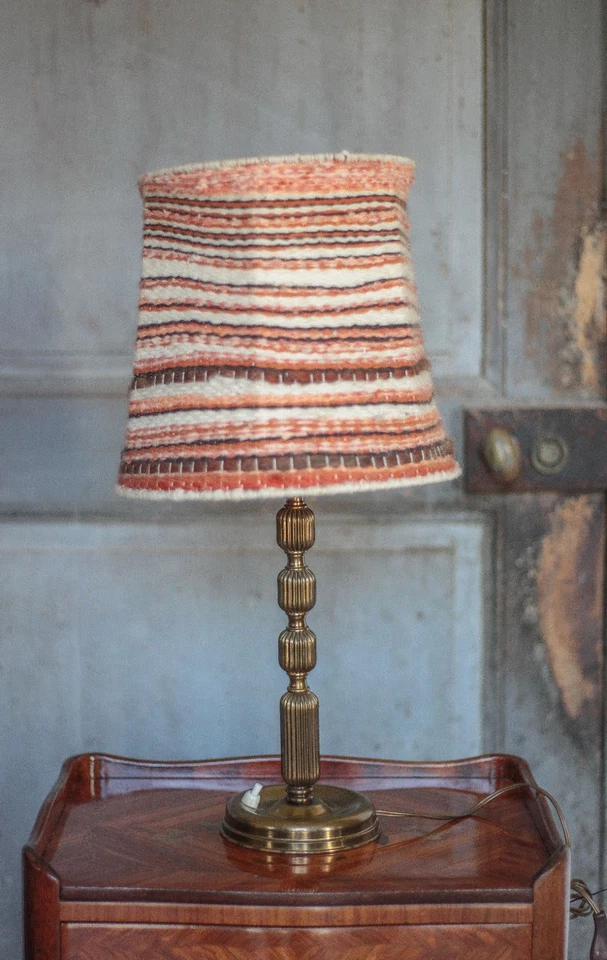 Lampe de chevet, lampe de table, lampe à poser vintage, lampe laiton avec abat-j - Photo 3/4