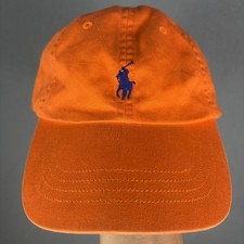 Ralph Lauren Polo Hat Cap Strap Back Orange Blue Pony Preppy Baseball Kids