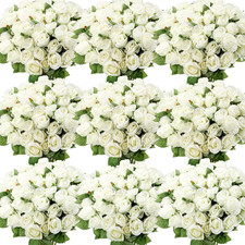 300 Pcs Realistic Beige Silk Roses for Weddings  Home Decor Centerpieces