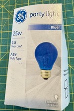 GE Lighting Party Light 49724 25-Watt Blue A19 Light Bulb with Medium Base, 1...