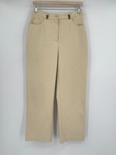 St. John Sport Ivory Cotton Blend Straight Leg Casual Ankle Pants Sz 6